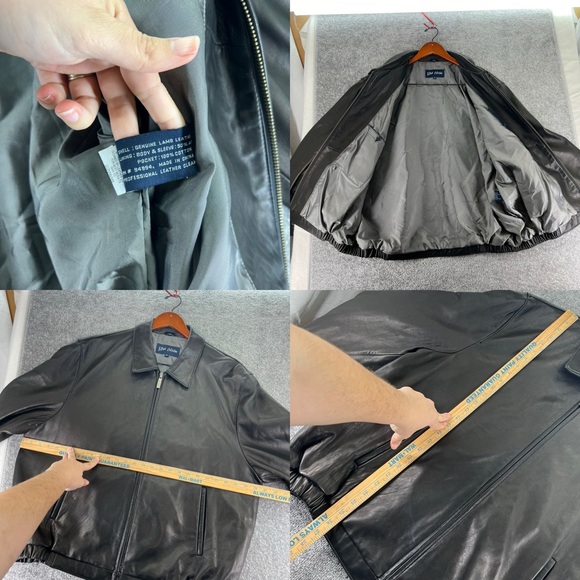 J Park Collection Long Sleeve Full Zip Up Lamb Leather Jacket Black Mens XXL - Picture 15 of 15